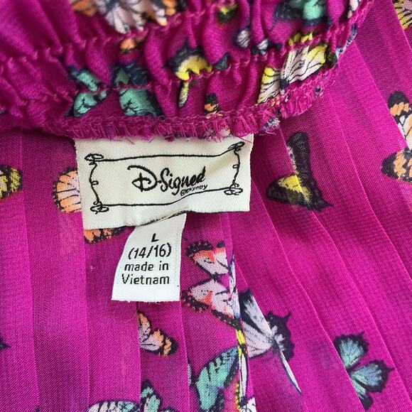 NWT D-Signed Disney KC Undercover Hi-Lo Pleated Butterfly Skirt Purple L (14/16) - Picture 2 of 8